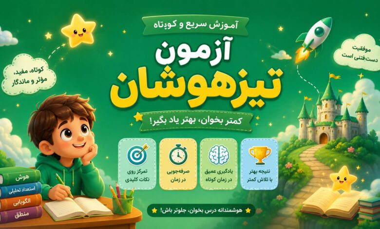 آموزش کوتاه و سریع آزمون ورودی تیزهوشان